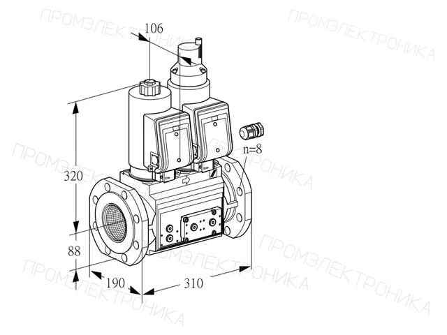Kromschroder VCS 780F05NLWSR3E/PPPP/PPPP — двойной электромагнитный газовый клапан — 88206890