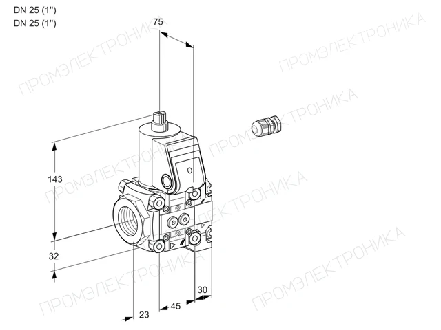 Kromschroder VAS 1E25R/25R05NVWR/PP/PP — электромагнитный газовый клапан — 88102419