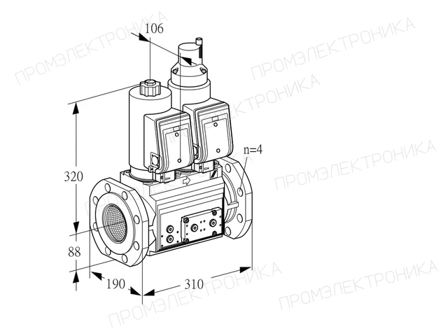 Kromschroder VCS 7T80A05NLQSRE/PPPP/PPPP — двойной электромагнитный газовый клапан — 88203569