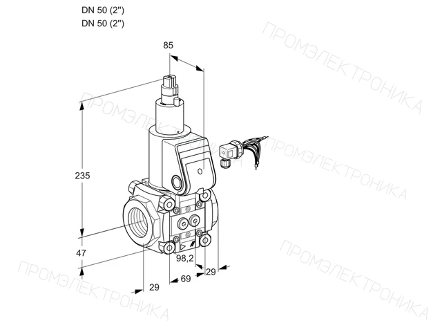 Kromschroder VAS 250R/LQ — электромагнитный газовый клапан — 88000606
