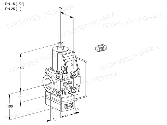 Kromschroder VAH 1E15R/25R05HEVWR/PP/PP — регулятор расхода газа — 88107674
