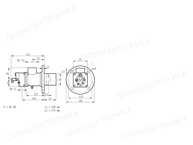 Kromschroder BIO 50KB-340/335-(34)D — промышленная газовая горелка — 84015446