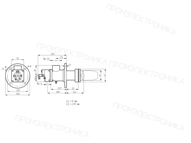 Kromschroder BIC 50HB-0/135-(37)D — промышленная газовая горелка — 84030114