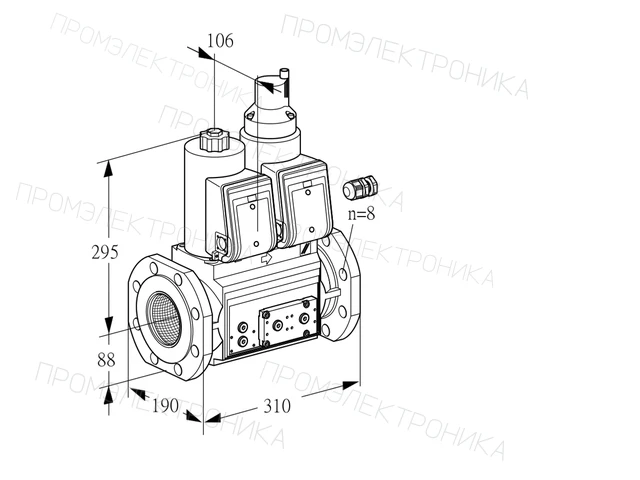 Kromschroder VCS 780F05NLWR3E/PPPP/PPPP — двойной электромагнитный газовый клапан — 88207245