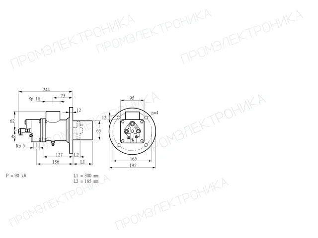 Kromschroder BIO 65RB-300/185-(37)EB — промышленная газовая горелка — 84099795