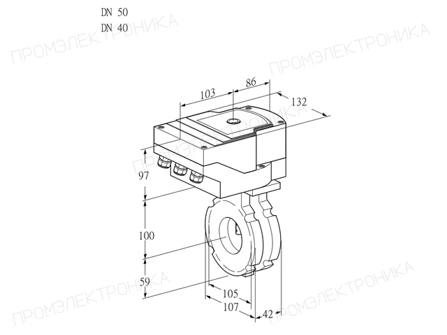 Kromschroder IBG 50/40W05/20-30Q3E — дисковая поворотная заслонка — 88302287