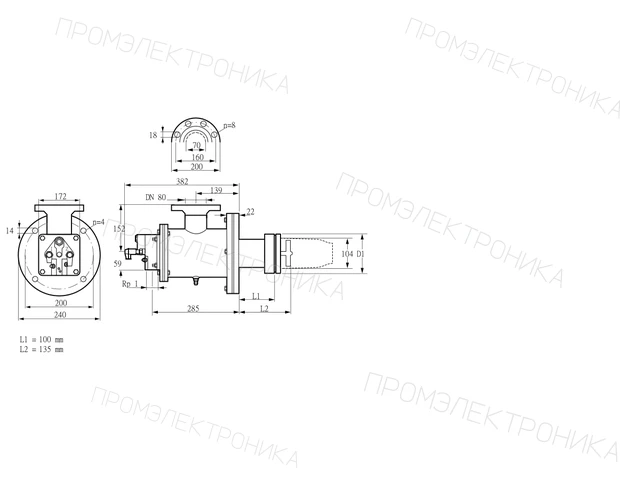 Kromschroder BICW 100HB-100/135-(37E)GH — промышленная газовая горелка — 84199288