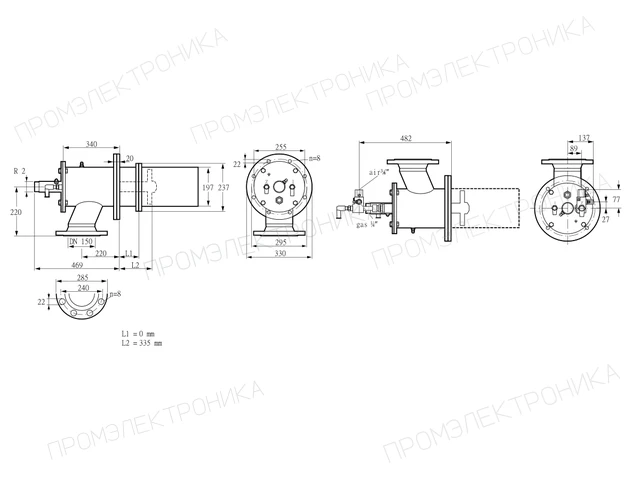 Kromschroder ZIC 200HBL-0/335-(23)D — промышленная газовая горелка — 84277526