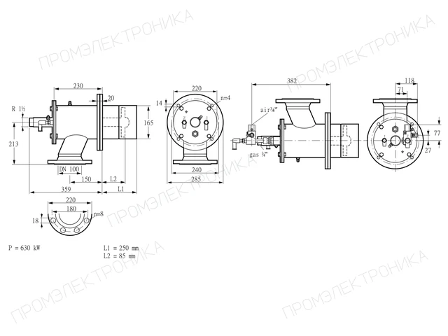 Kromschroder ZIO 165RML-250/85-(37)DB — промышленная газовая горелка — 84099504