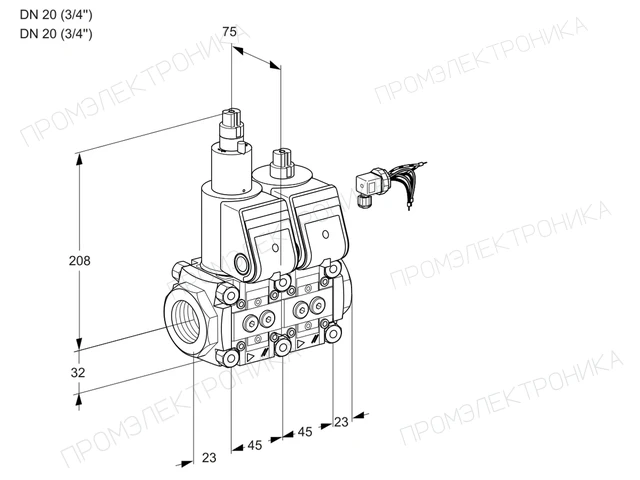 Kromschroder VCS 1E20R/20R05LNWR3/PPPP/PPPP — двойной электромагнитный газовый клапан — 88107555