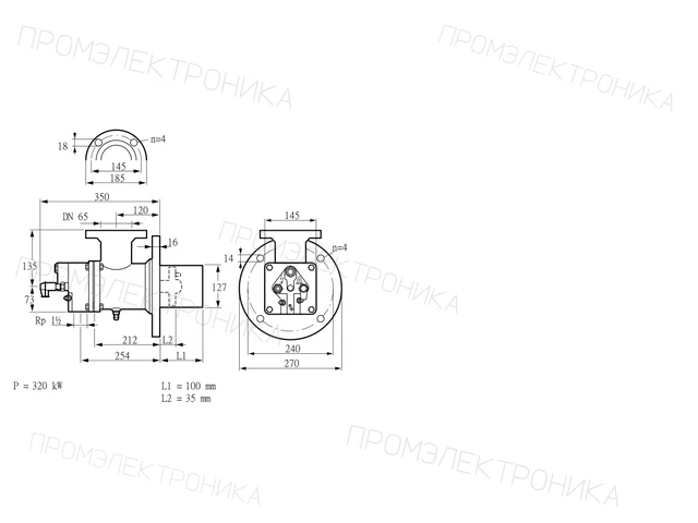 Kromschroder BIO 125HB-100/35-(2)E — промышленная газовая горелка — 84023014