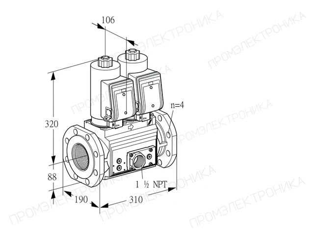 Kromschroder VCS 7T80A05NNQSRE/PPVP/PPPP — двойной электромагнитный газовый клапан — 88204940