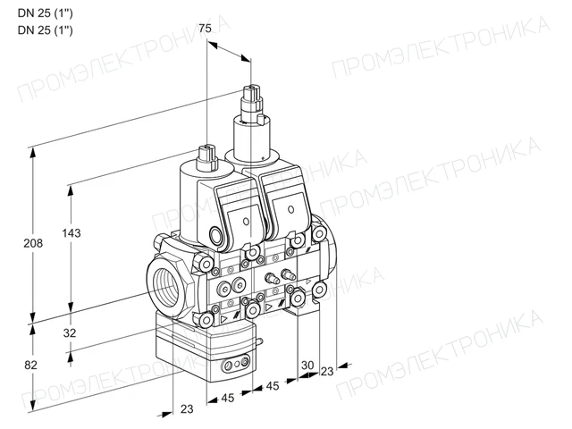 Kromschroder VCD 1E25R/25R05D-50LVWR/PPMM/PPPP — двойной электромагнитный газовый клапан — 88107454