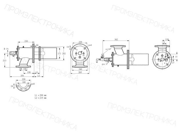 Kromschroder ZIC 165RBL-200/235-(20)D — промышленная газовая горелка — 84246537