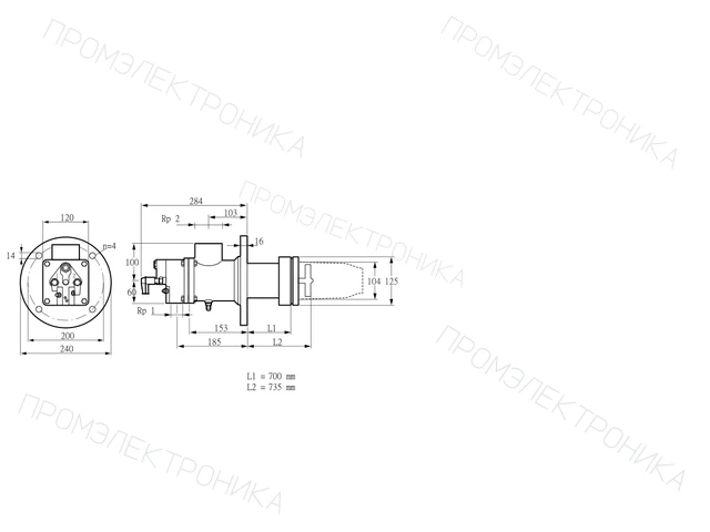 Kromschroder BIC 100HB-700/735-(37)E — промышленная газовая горелка — 84033080