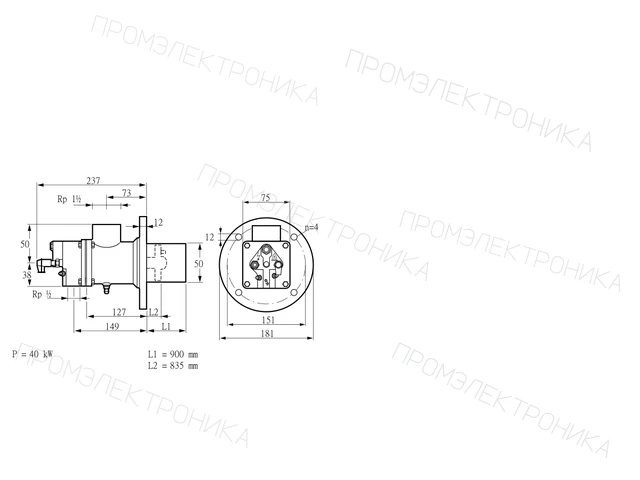 Kromschroder BIO 50HB-900/835-(37)D — промышленная газовая горелка — 84015590
