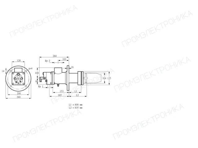 Kromschroder BIC 100HB-800/835-(37)E — промышленная газовая горелка — 84033090