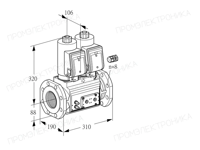 Kromschroder VCS 780F05NNWSR3E/MMPP/PPPP — двойной электромагнитный газовый клапан — 88206745