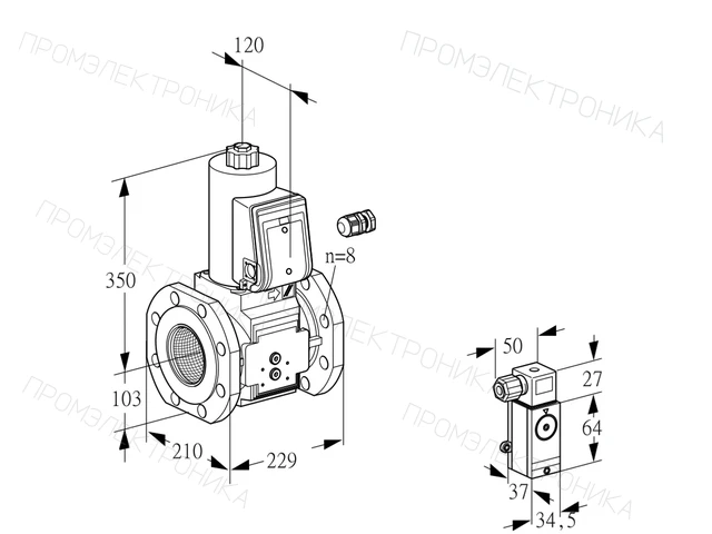 Kromschroder VAS 8100F05NW3E/P3/EP — электромагнитный газовый клапан — 88207930