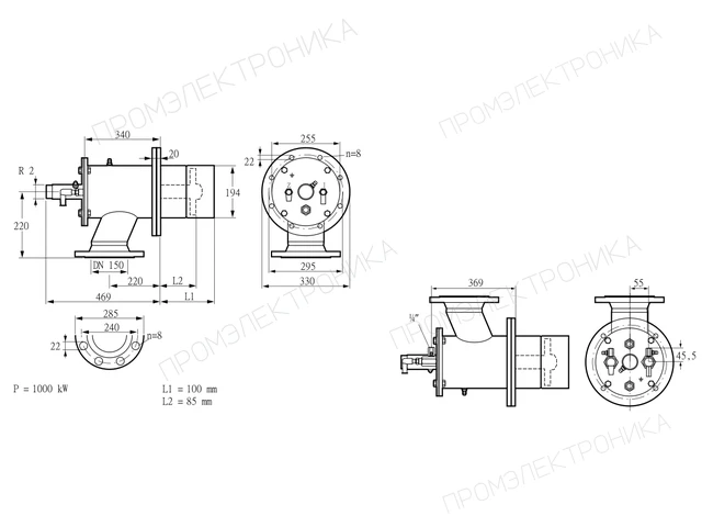 Kromschroder ZIO 200KB-100/85-(34E)D — промышленная газовая горелка — 84199321