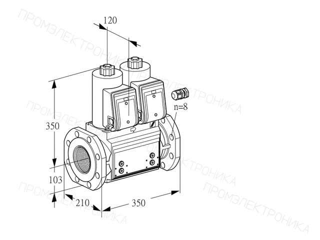 Kromschroder VCS 8100F05NNWR3B/PPPP/MMMM — двойной электромагнитный газовый клапан — 88204489