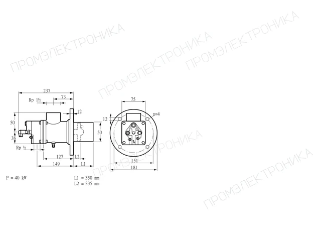 Kromschroder BIO 50RB-350/335-(39)D — промышленная газовая горелка — 84015541