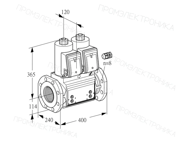 Kromschroder VCS 9125F05NNAR3B/PPPP/MMMM — двойной электромагнитный газовый клапан — 88204488