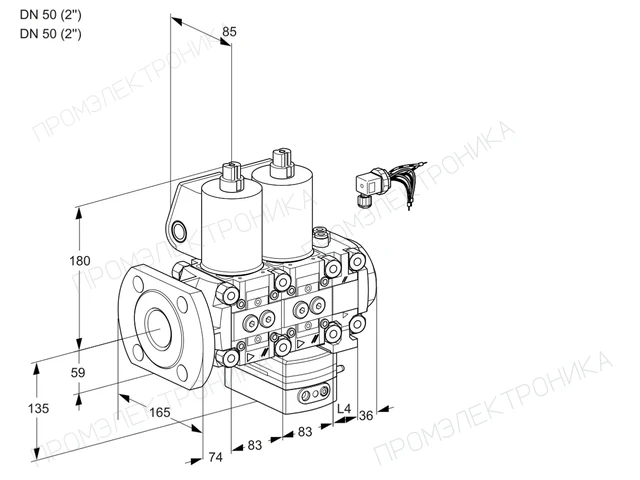 Kromschroder VCG 3E50F/50R05NGEVWL/PPPP/PPPP — двойной электромагнитный газовый клапан — 88107527