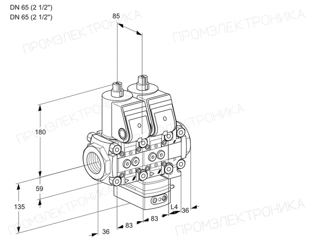 Kromschroder VCG 3E65R/65R05NGNVWR/PPPP/PPPP — двойной электромагнитный газовый клапан — 88107736