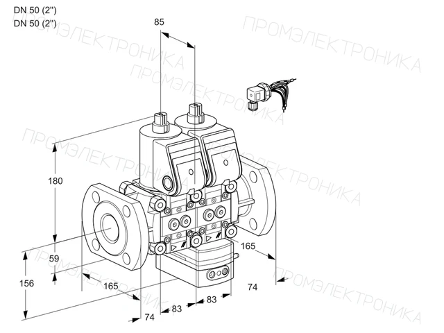 Kromschroder VCV 3E50F/50F05NVKWR/PPPP/PPPP — двойной электромагнитный газовый клапан — 88103338