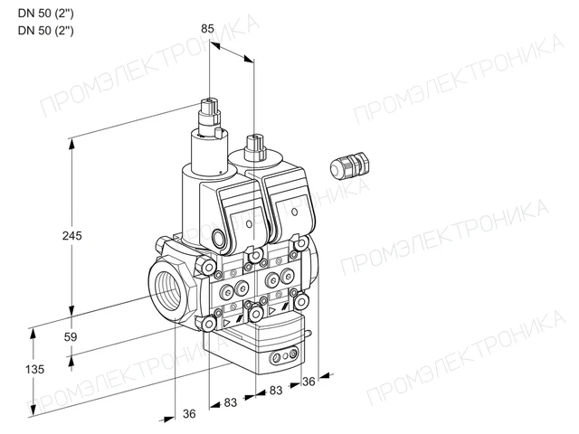 Kromschroder VCG 3E50R/50R05LGEWR/PPPP/PPPP — двойной электромагнитный газовый клапан — 88104897
