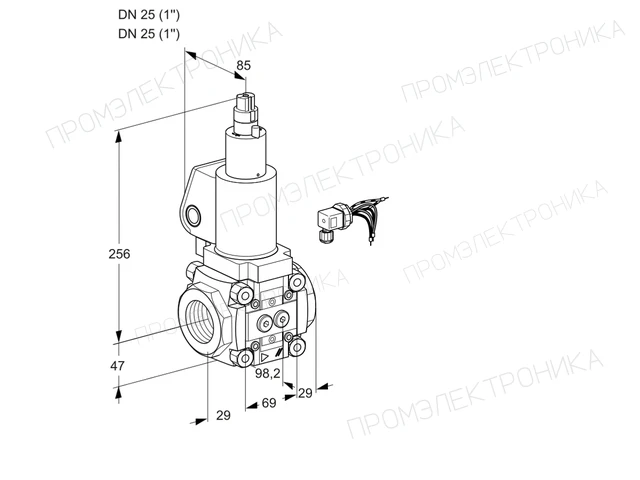 Kromschroder VAS 225R/LWGL — электромагнитный газовый клапан — 88032452