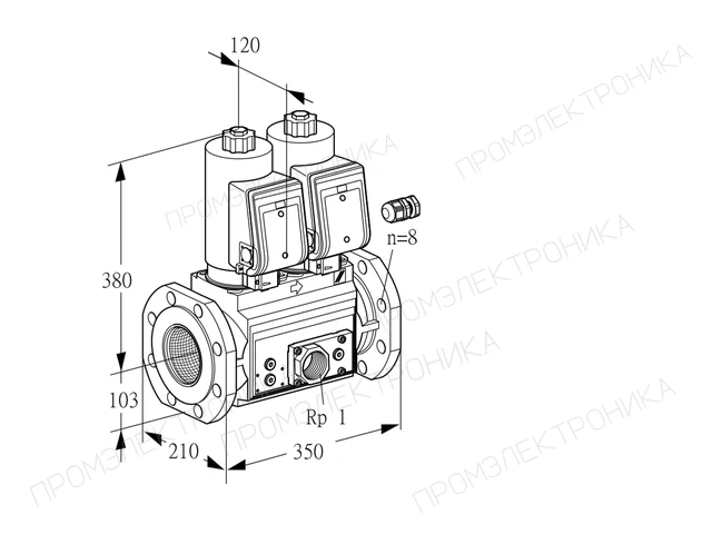 Kromschroder VCS 8100F05NNKGR3E/PPEP/PPPP — двойной электромагнитный газовый клапан — 88203164
