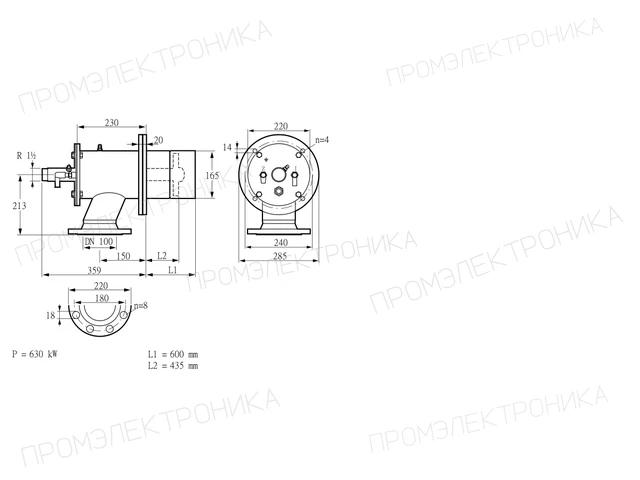 Kromschroder ZIO 165RM-600/435-(26)DB — промышленная газовая горелка — 84099607
