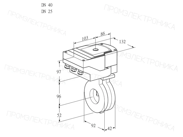 Kromschroder IBA 40/25Z05/20-07W2E — дисковая поворотная заслонка — 88302873