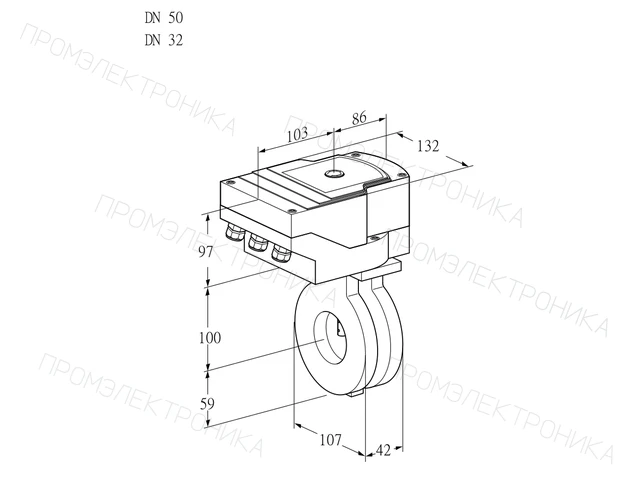 Kromschroder IBA 50/32Z05/20-07W2E — дисковая поворотная заслонка — 88301953