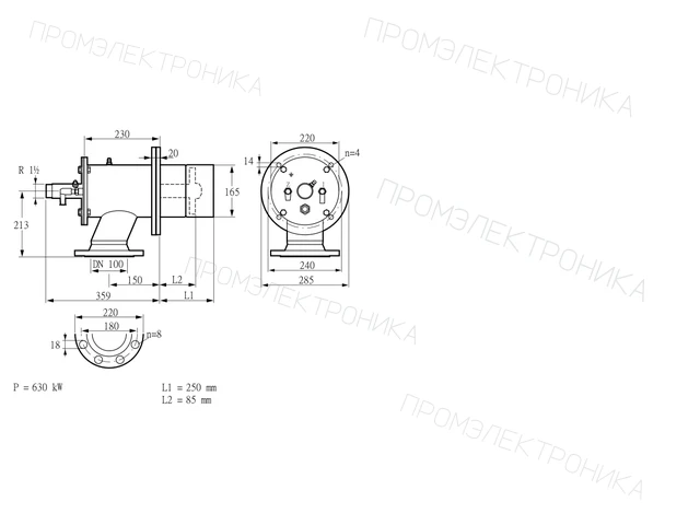 Kromschroder ZIO 165RB-250/85-(17)DB — промышленная газовая горелка — 84099789