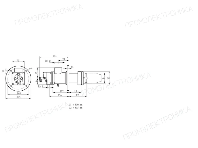 Kromschroder BIC 65HB-800/835-(34)EB — промышленная газовая горелка — 84299822