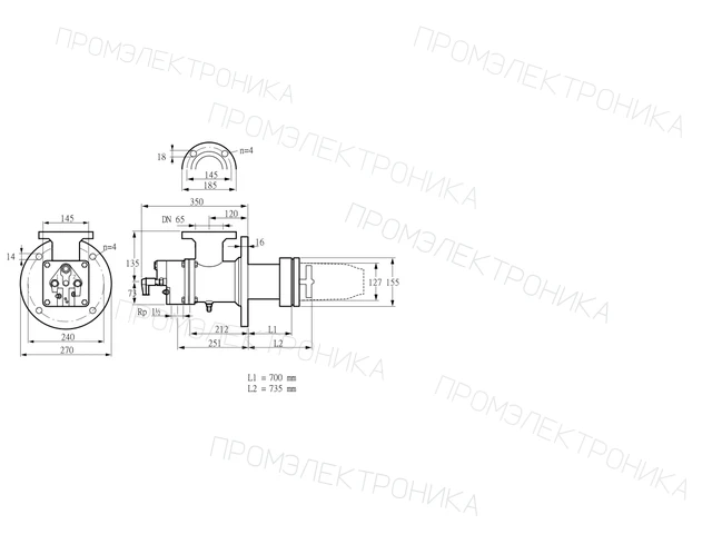 Kromschroder BIC 125RB-700/735-(15)E — промышленная газовая горелка — 84034084