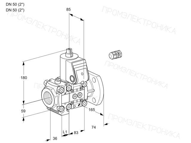Kromschroder VAS 3E50R/50F05FNWR/PP/PP — электромагнитный газовый клапан — 88106227