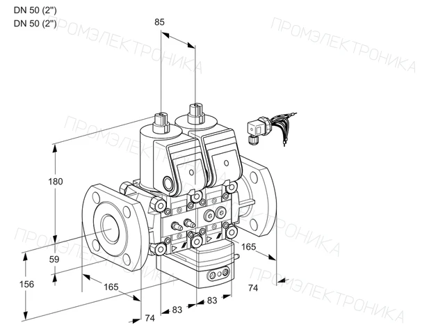 Kromschroder VCV 3E50F/50F05NVKWR/MMPP/PPPP — двойной электромагнитный газовый клапан — 88100368
