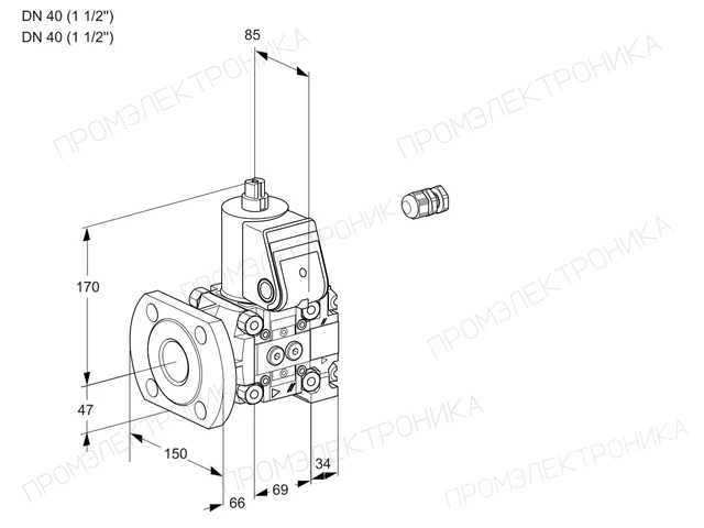 Kromschroder VAS 2E40F/40R05NVWR/PP/PP — электромагнитный газовый клапан — 88102458