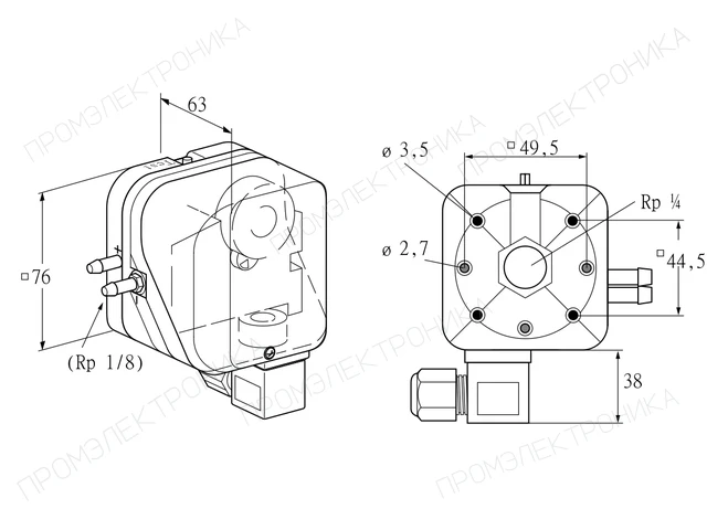 Kromschroder DL 10A-6N1 — реле давления — 84444482