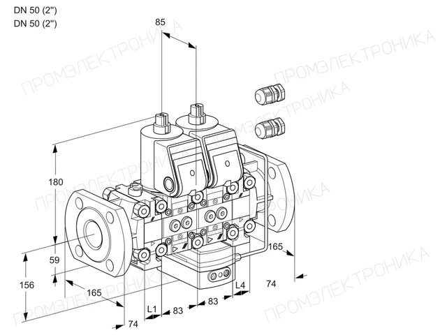 Kromschroder VCH 3E50F/50F05FNHEVWR3/PPPP/PPPP — двойной электромагнитный газовый клапан — 88106282