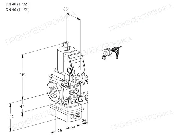 Kromschroder VAG 2E40R/40R05GEVWSR/PP/PP — регулятор соотношения газ/воздух — 88106669