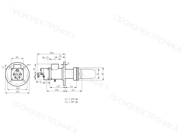 Kromschroder BIC 65HB-250/385-(34A)ER — промышленная газовая горелка — 84031540