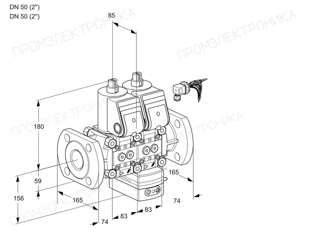 Kromschroder VCV 3E50F/50F05NVKWR/PPPP/PPPP — двойной электромагнитный газовый клапан — 88100364