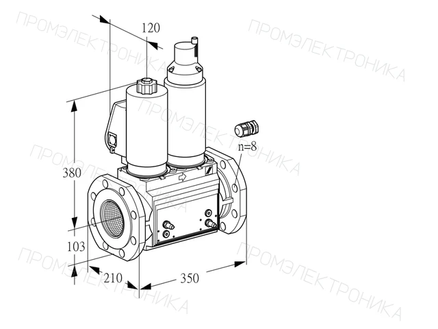 Kromschroder VCS 8100F05NLWGL3B/MPPM/PPPP — двойной электромагнитный газовый клапан — 88203699