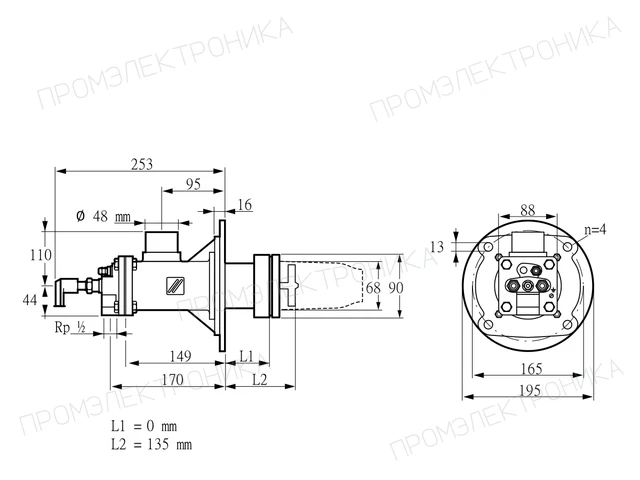 Kromschroder BICA 65HB-0/135-(34)D — промышленная газовая горелка — 84022111