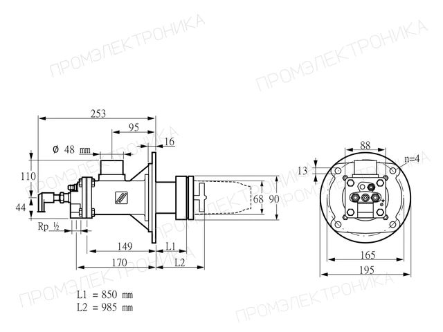 Kromschroder BICA 65HB-850/985-(34A)DB — промышленная газовая горелка — 84099180